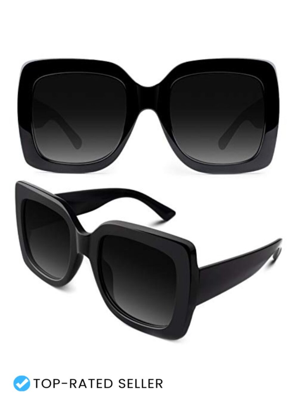 Oversized Square Frame Sunglasses Women UV400 Protection Retro Shades